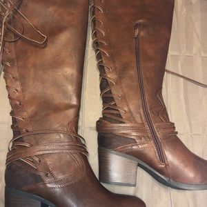 Candie’s Lace Back Corset Boots